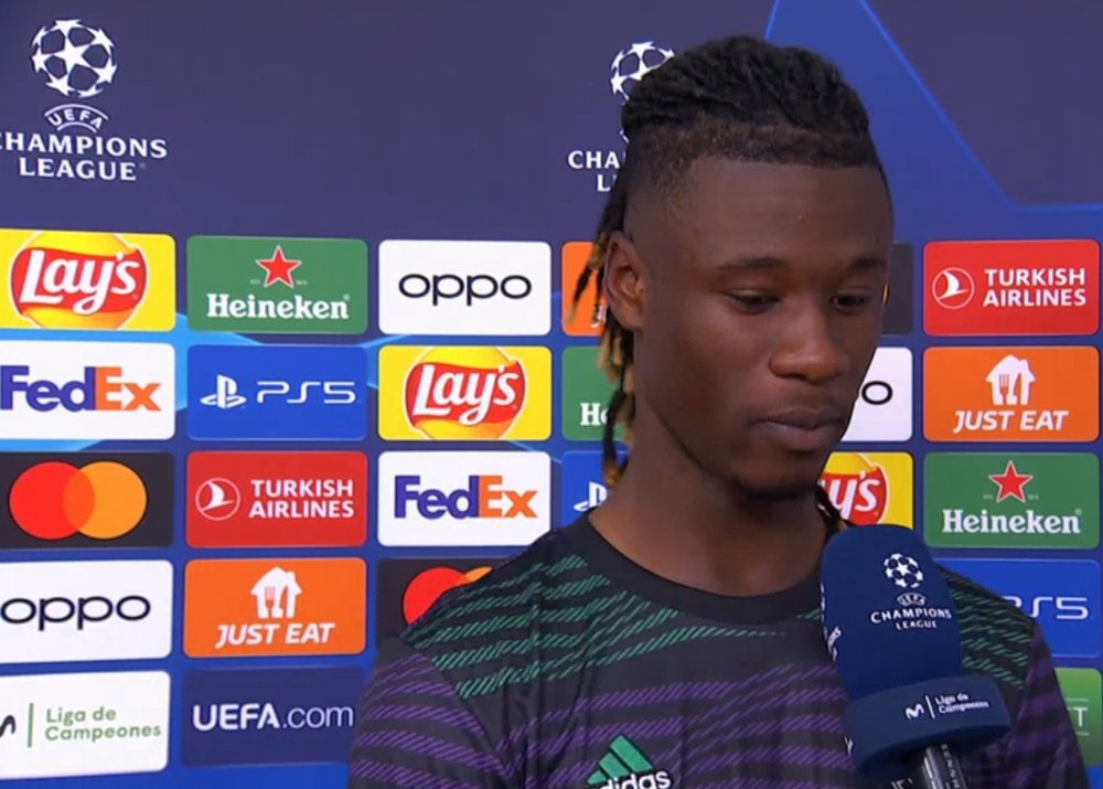 Camvinga spoke about his feelings after Man City game. Screenshot/Movistar