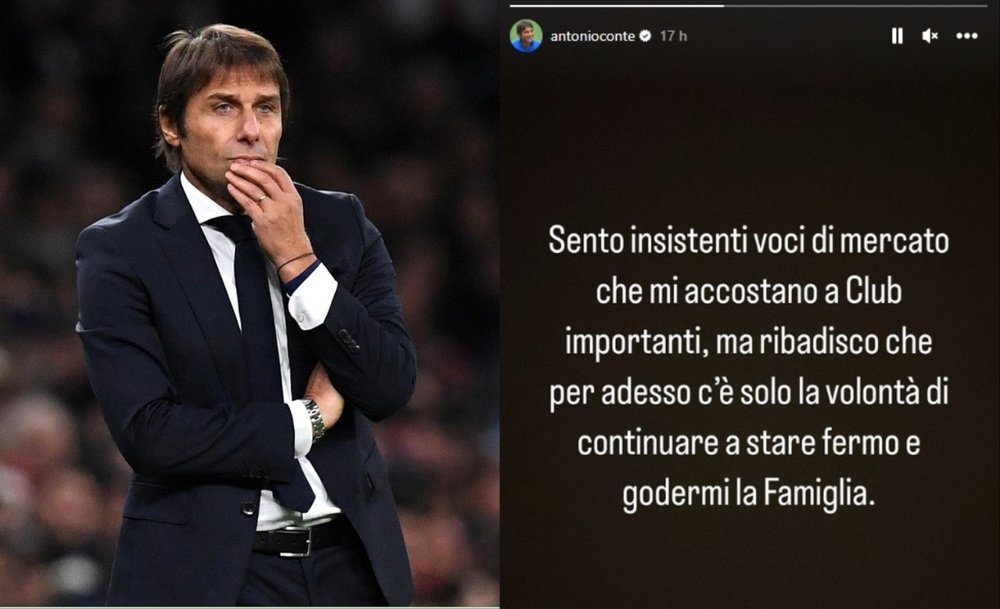 Antonio Conte 'pasa' del Nápoles. EFE-Captura/Instagram/antonioconte