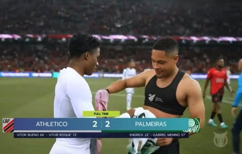 Paranense y Palmeiras empataron a dos. Captura/Premiere