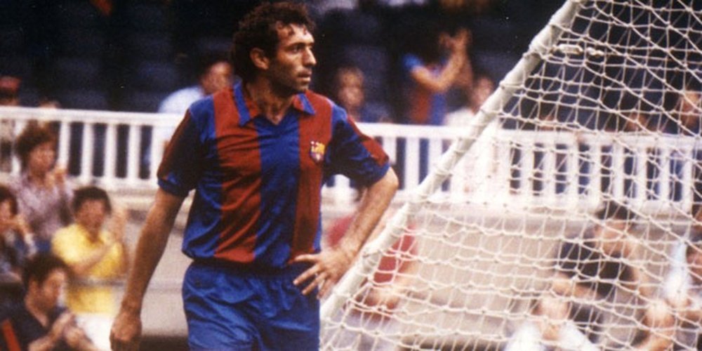 Quini jugó y goleó en el Barça.