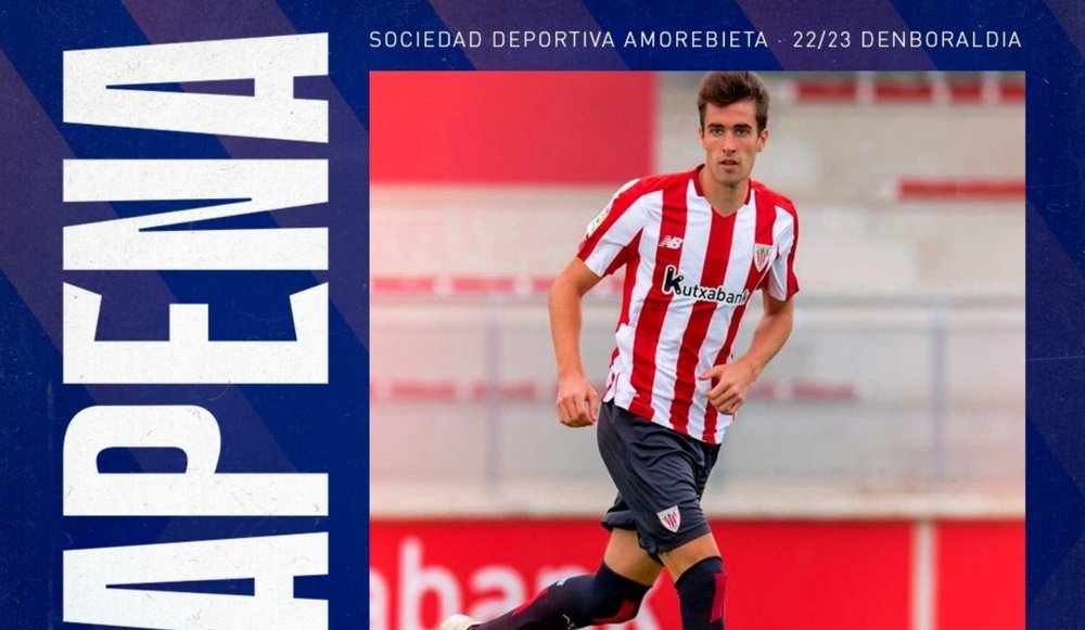 Erwan Urain, cedido a la SD Amorebieta. Twitter/SDAmorebieta