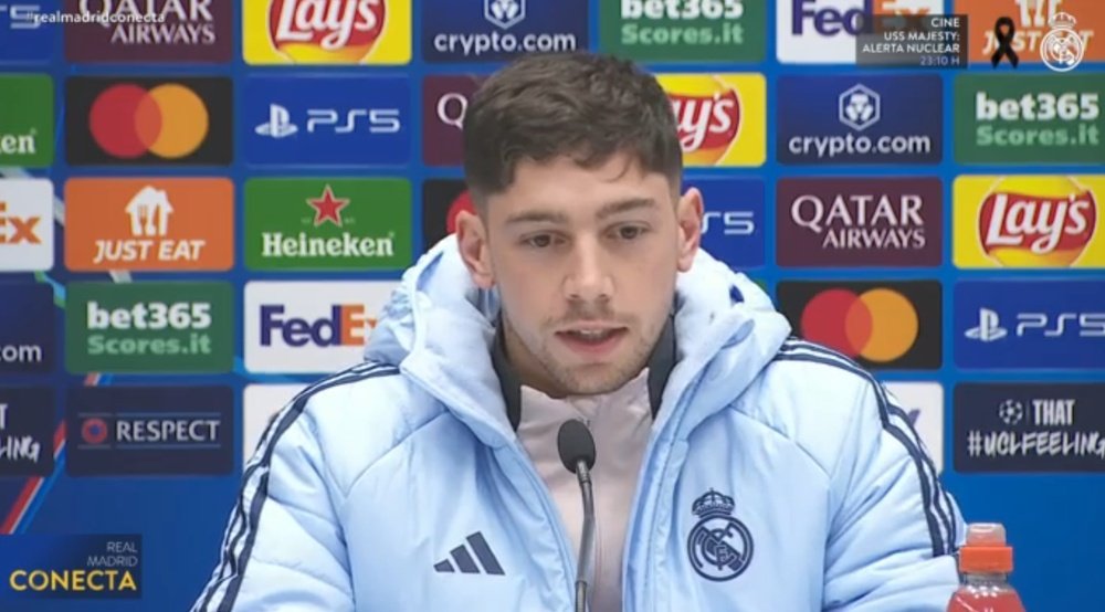 Fede Valverde spoke in a press conference ahead of Atalanta-Real Madrid. Screenshot/RealMadridTV