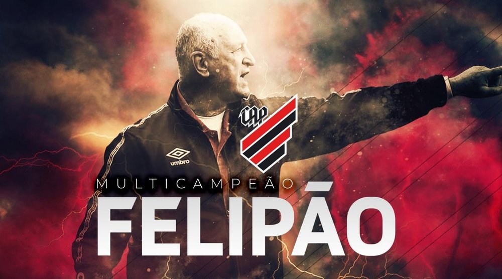 Scolari, nuevo entrenador de Athletico Paranaense. Twitter/AthleticoPR
