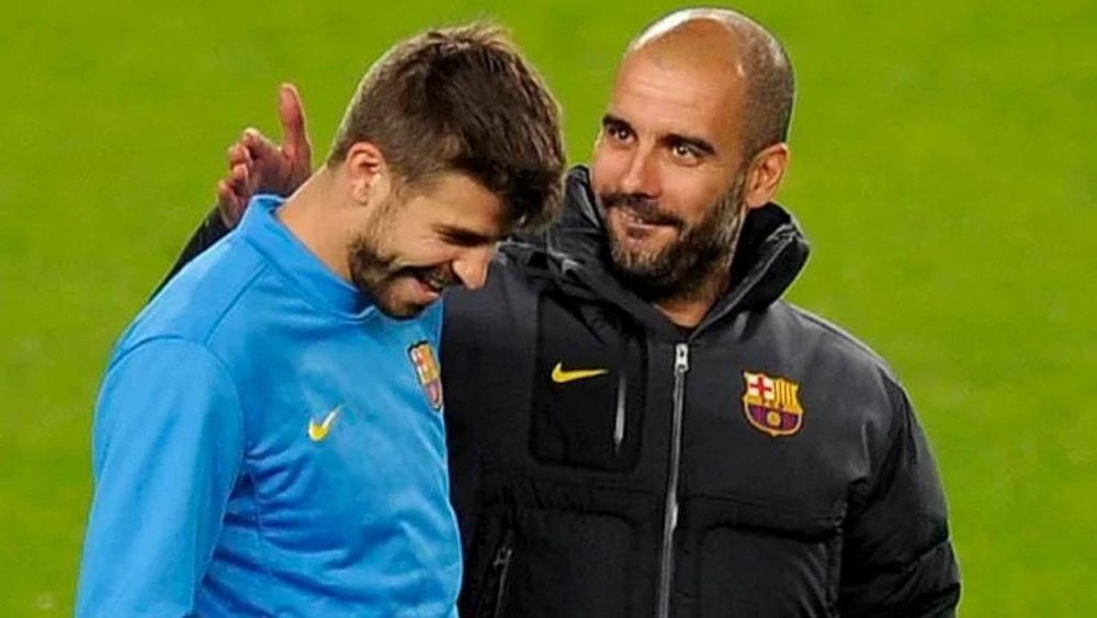 Piqué pudo dejar el Barça con Guardiola. AFP
