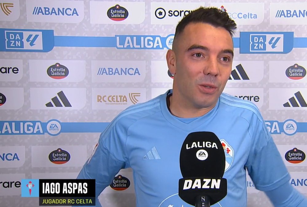Iago Aspas habló tras el empate a uno ante el Sevilla. Captura/DAZN