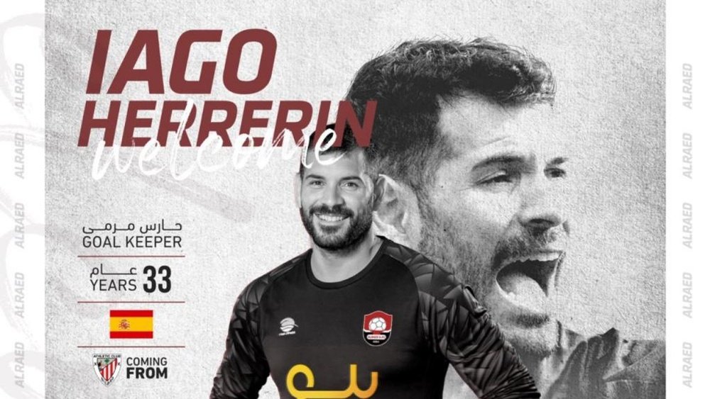 Iago Herrerín firmó por el Al Raed de Arabia Saudí. Twitter/alraedclub