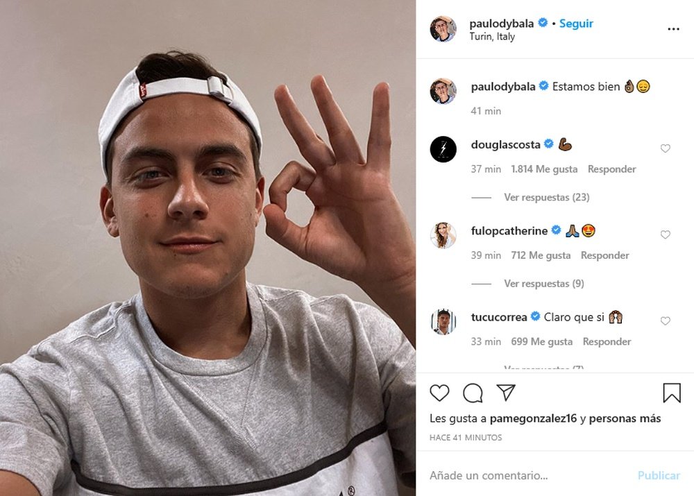 Dybala mandou uma mensagem de tranquilidade. Instagram/paulodybala