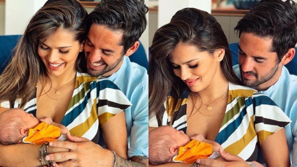 Photo de Isco et Sara Sálamo avec leur fils Theo. Instagram/IscoAlarcon
