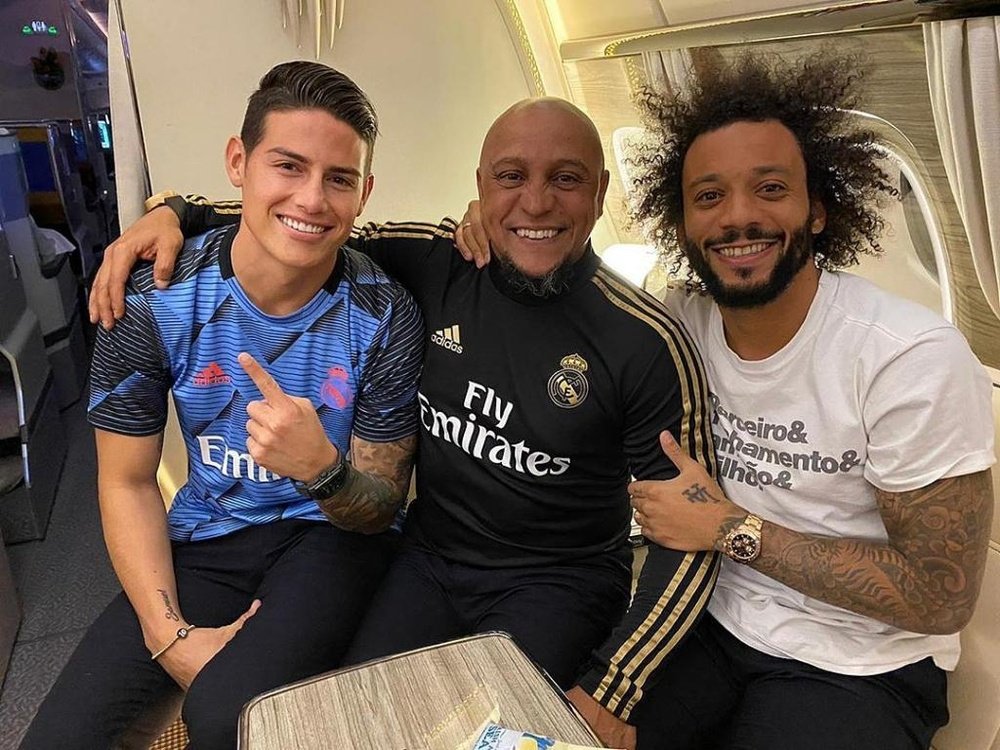 Le jour où Roberto Carlos a évité le prêt de Marcelo. Instagram/JamesRodriguez