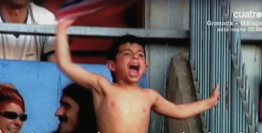 Imagen de José García celebrando un gol de Osasuna cuando era niño. Twitter