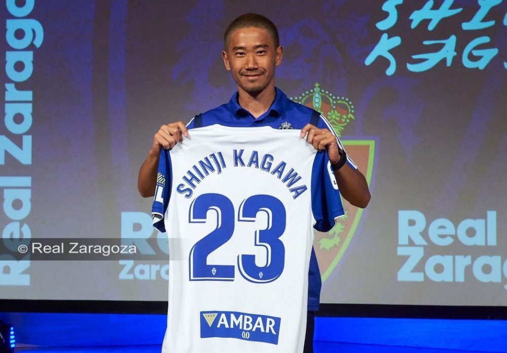 Kagawa solo piensa en el ascenso del equipo. Twitter/RealZaragoza