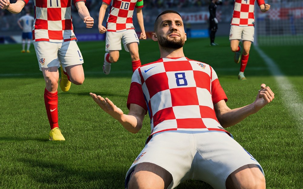 Imagen de Kovacic en FIFA 23 con la equipación oficial de Croacia. Twitter/EASPORTSFIFA