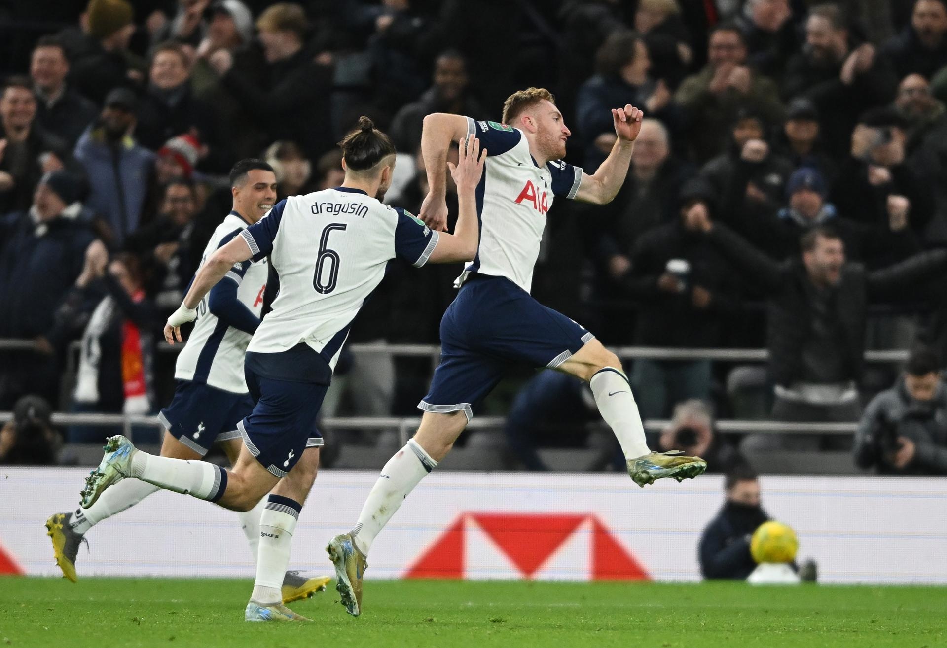 Tottenham edge Manchester United in seven-goal thriller to reach EFL Cup semi-finals