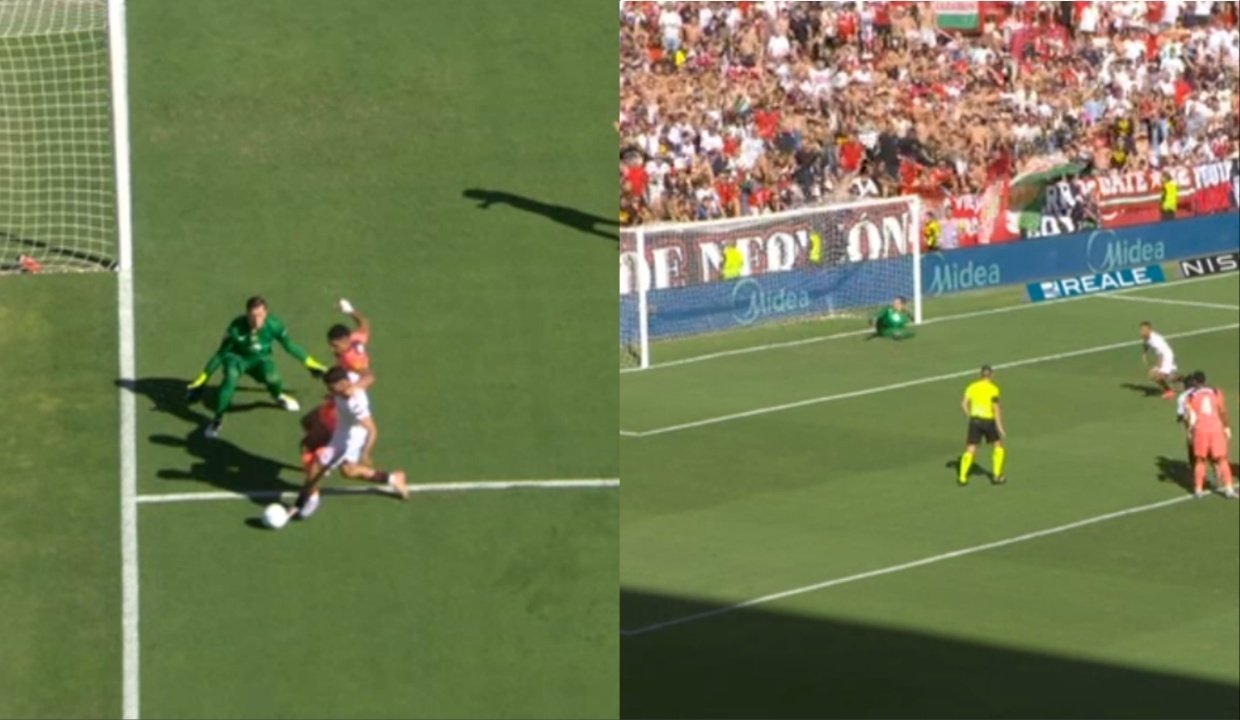 La torpeza de Araujo propició el 1-0 de Alexis de penalti