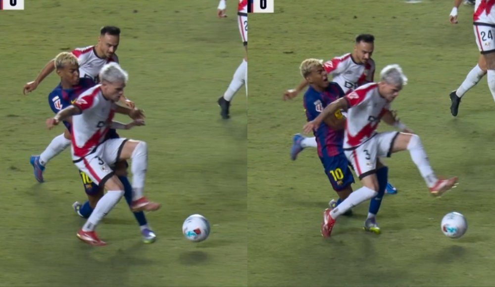 El Barcelona se adelantó de penalti ante el Rayo. Captura/DAZN