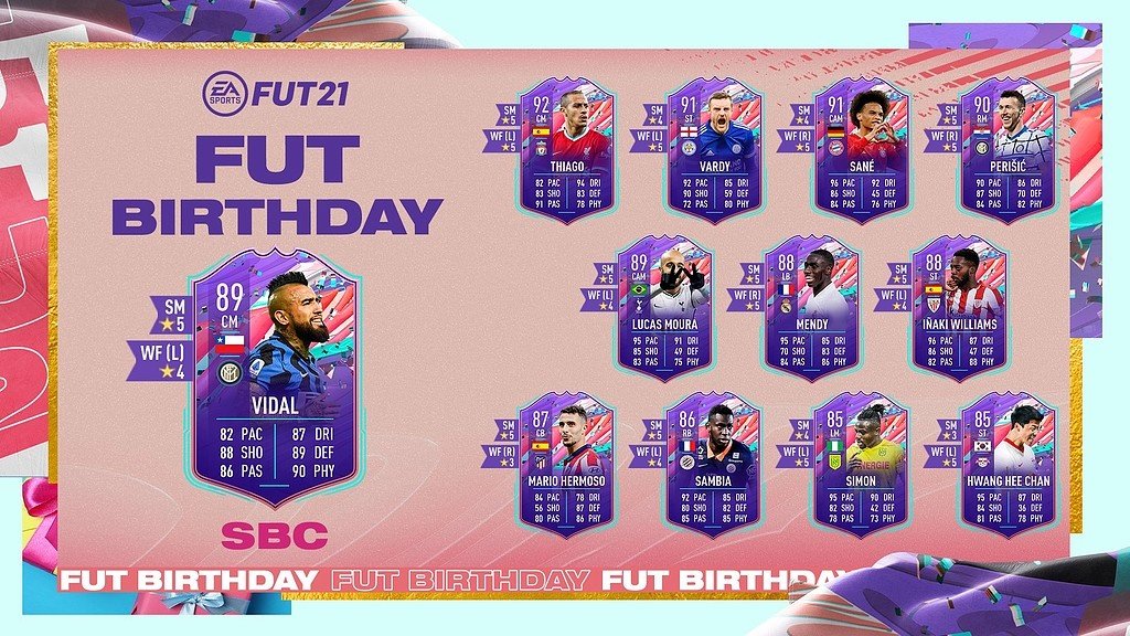 Imagen de la carta de Arturo Vidal FUT Birthday. Twitter/EASPORTSFIFA