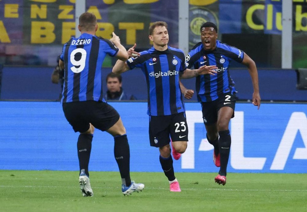 Nico Barella rapproche l'Inter des demi-finales.  Captura/ESPN