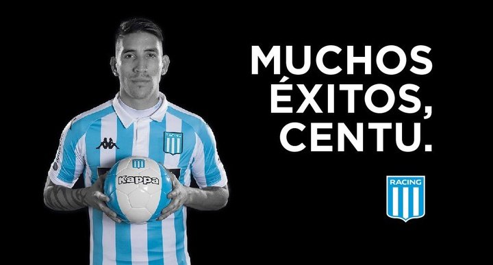 OFICIAL: Racing acerta venda de Centurión ao Vélez