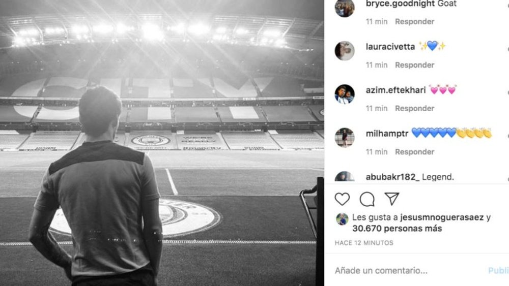 Silva se despidió del Etihad en sus redes. Instagram/DavidSilva