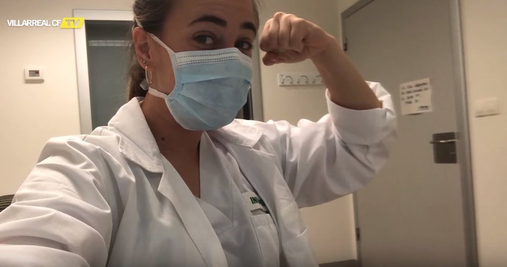 María Sanjuan trabaja como enfermera contra el coronavirus. VillarrealCF