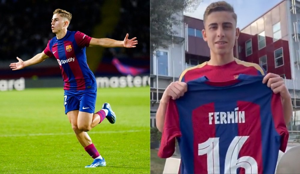 El Barça inscribe a Fermín en el primer equipo y llevará el '16'. EFE/Twitter/FCBarcelona