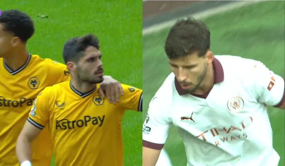 L'incroyable rush de Pedro Neto se termine par... un but csc de Rúben Dias. Captura/DAZN