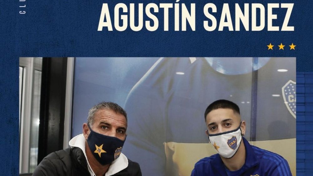 Boca juniors renovó a Agustín Sandez. Twitter/BocaJrsOficial