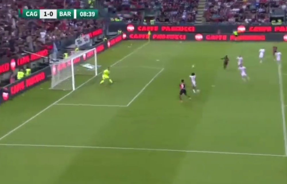 Cagliari y Eibar empataron a uno. Captura/SkySport