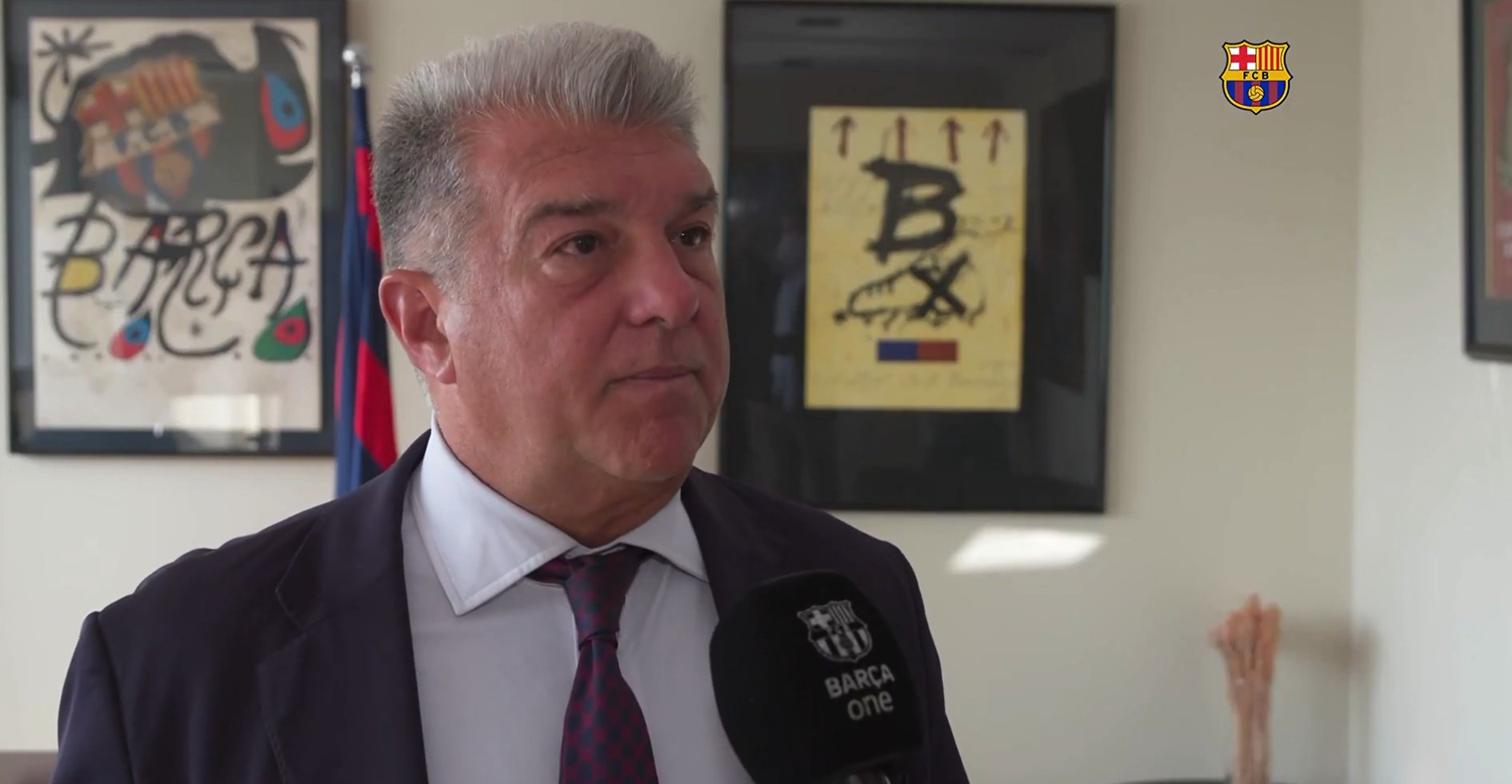 Laporta released a video after Barca's elimination against Inter. Screenshot/FCBarcelona