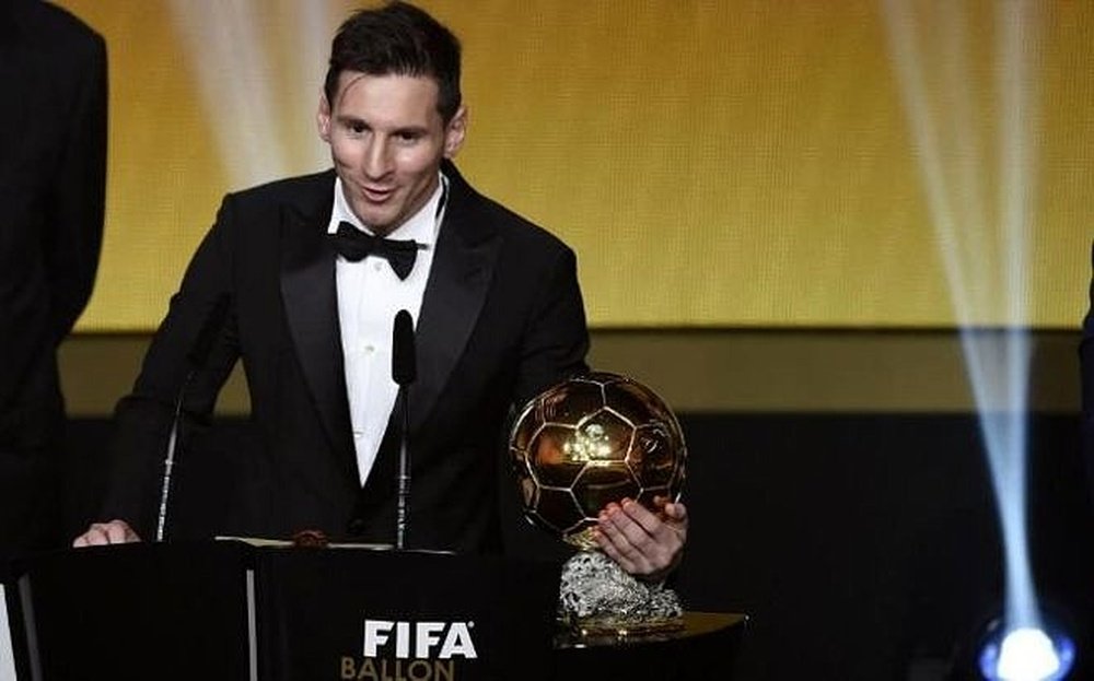 Messi lors de la cérémonie du Ballon d'Or France Football. EFE