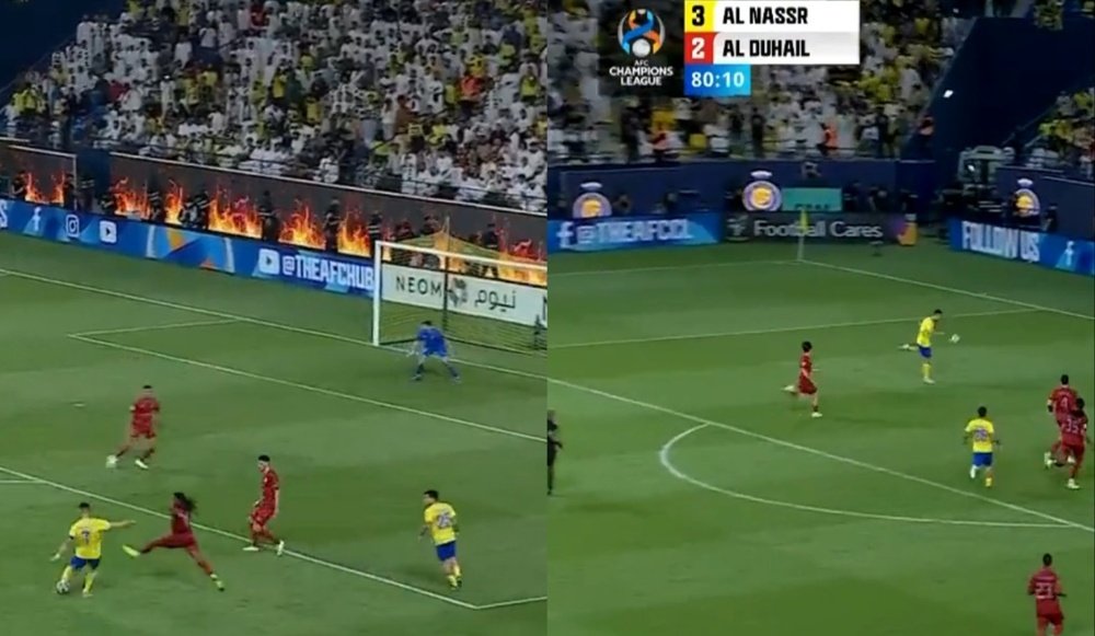 CRistiano Ronaldo marcó un doblete con el Al Nassr. Captura/SCC