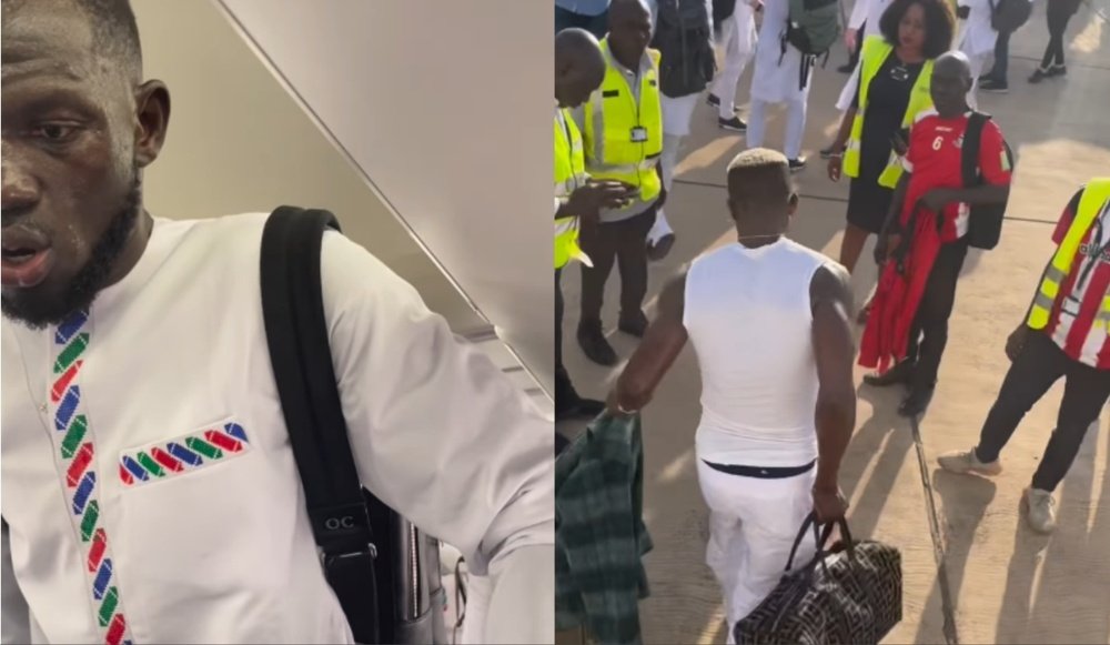 Pânico na Gâmbia: seu avião teve que realizar um pouso de emergência. Instagram/saidyjanko22