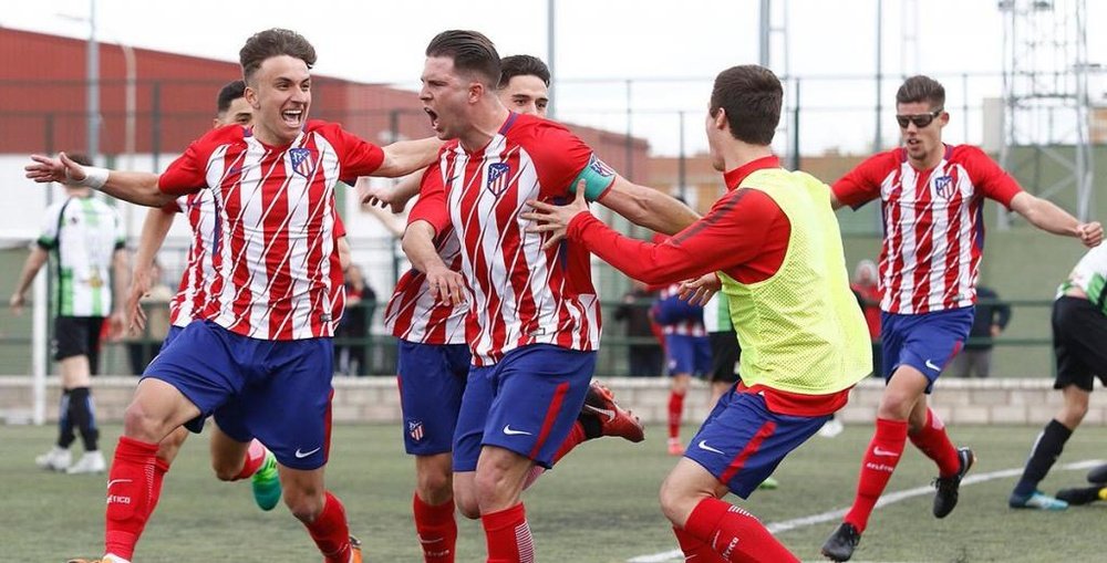 Atlético Juvenil y Atlético Madrileño se citan en los cuartos de la Copa de Campeones.Twitter/Atleti