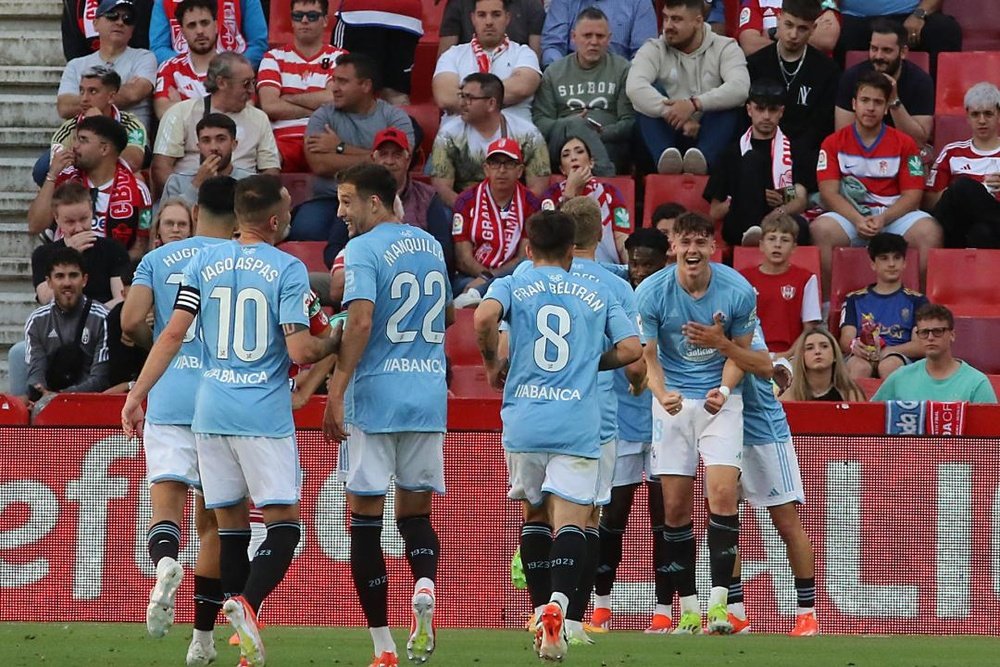 El Celta venció por 1-2 al Granada. EFE