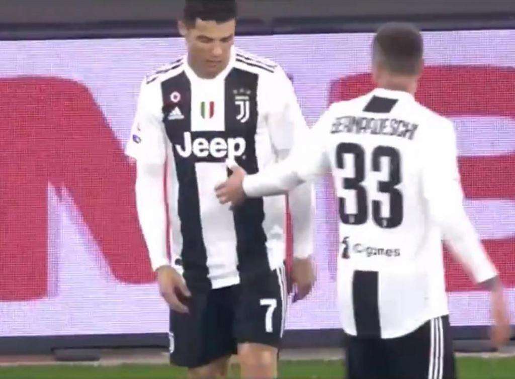 Cristiano Ronaldo, devastado junto a Bernardeschi