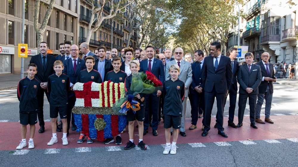 Iniesta no fue el encargado de representar al primer equipo en los actos por la Diada. FCBarcelona