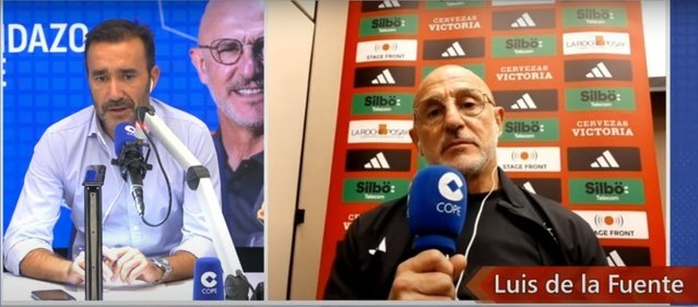 De la Fuente spoke about Fermín's injury. Screenshot/ElPartidazoDeCOPE