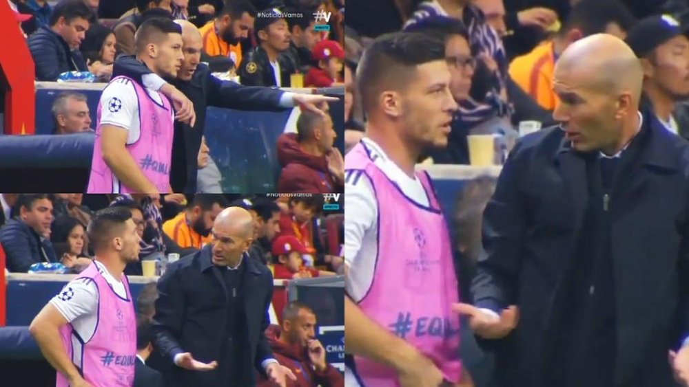 Zidane s'est rendu compte que Jovic ne comprenait pas ce qu'il lui disait. Capture/Vamos