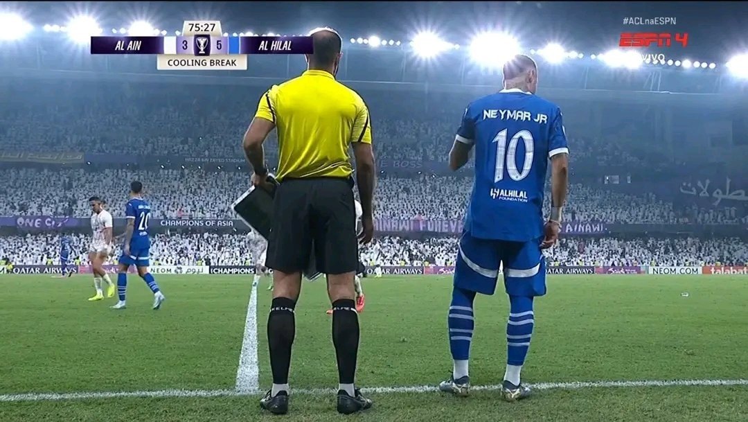 Neymar returned for Al Hilal after 369 on the sidelines. SCREENSHOT/ESPN