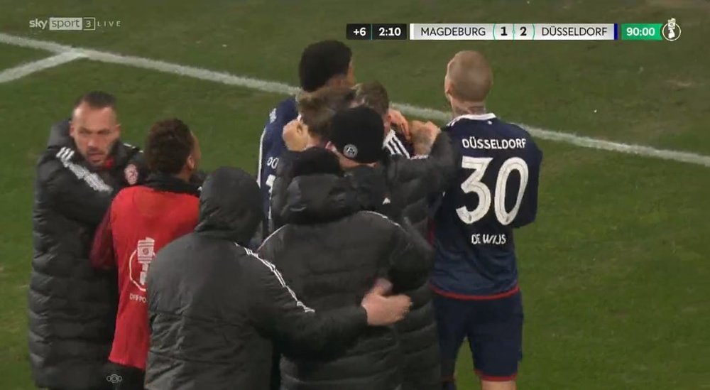 El Fortuna Düsseldorf venció por 1-2 al Magdeburg. Captura/SkySport
