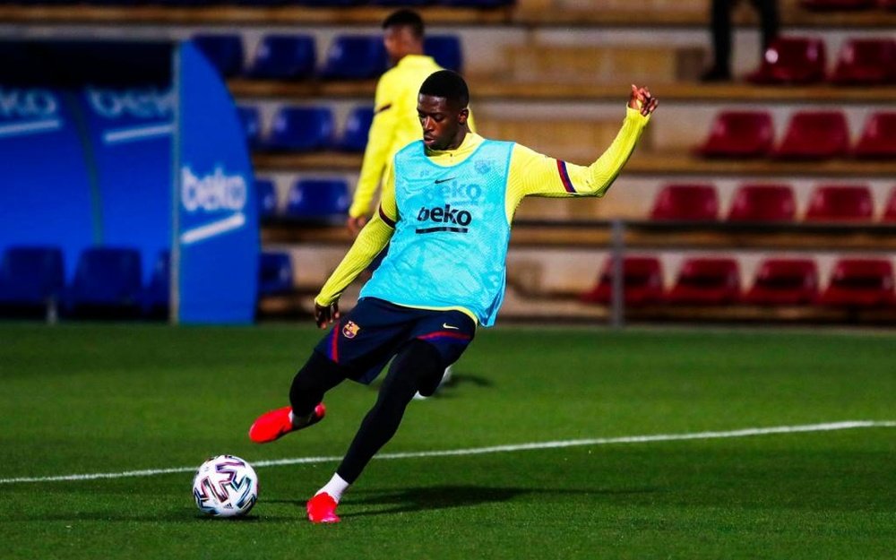 Dembélé va mejorando en su recuperación. Twitter/FCBarcelona