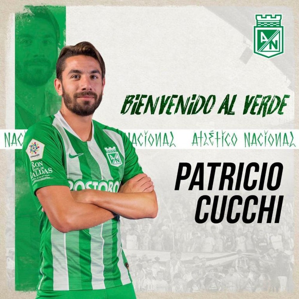 Cucchi es nuevo jugador de Atlético Nacional. Twitter/NacionalOficial