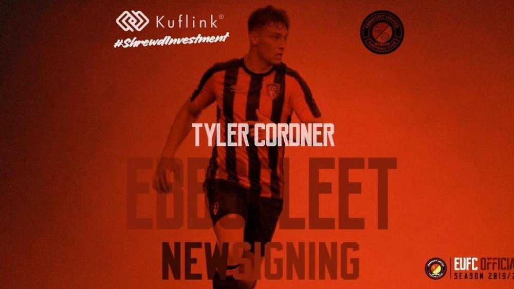 Tyler Coroner has moved to Ebbsfleet to develop his skills. Twitter/EUFCofficial