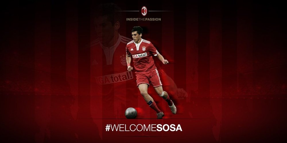 El Milan le ha dado la bienvenida a Sosa con este fotomontaje. ACMilan