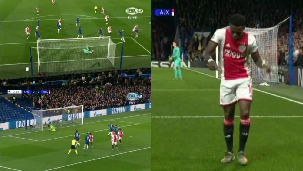 El Chelsea-Ajax se puso 1-1 en apenas cuatro minutos. Captura/SkySport/FoxSports