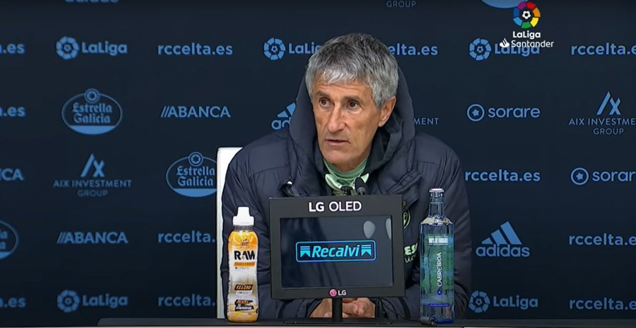 Setién analizó el empate ante el Celta. Youtube/LaLiga