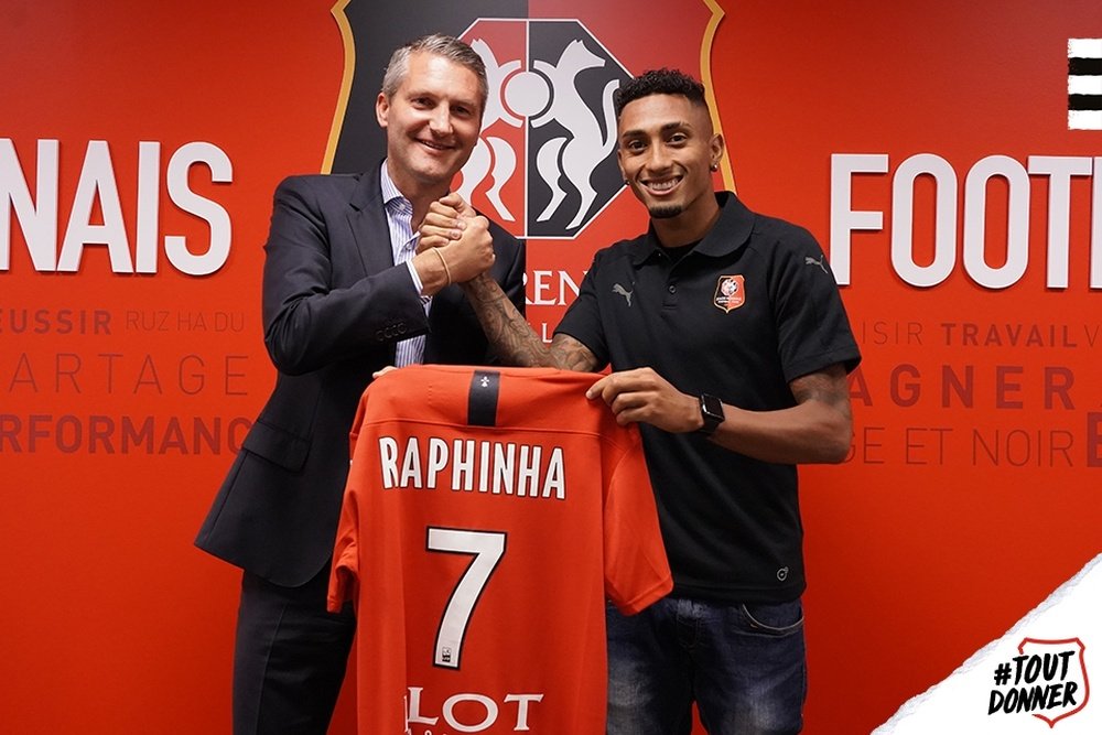 El Rennes pagó 21 millones de euros por Raphinha. StadeRennais
