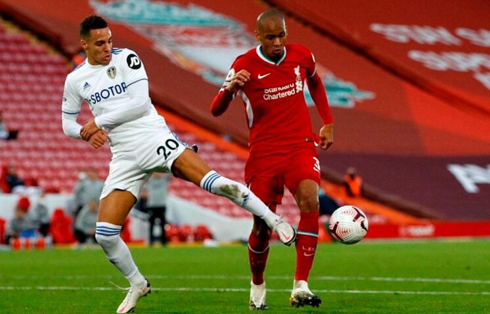 Rodrigo cometió el penalti que dio la ventaja final al Liverpool. AFP