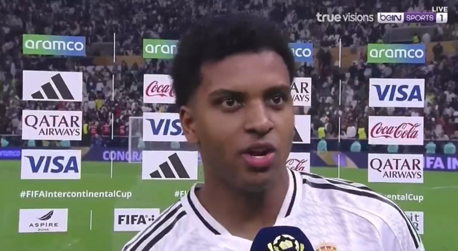 Rodrygo habló tras ganar la Intercontinental. Captura/BeinSports