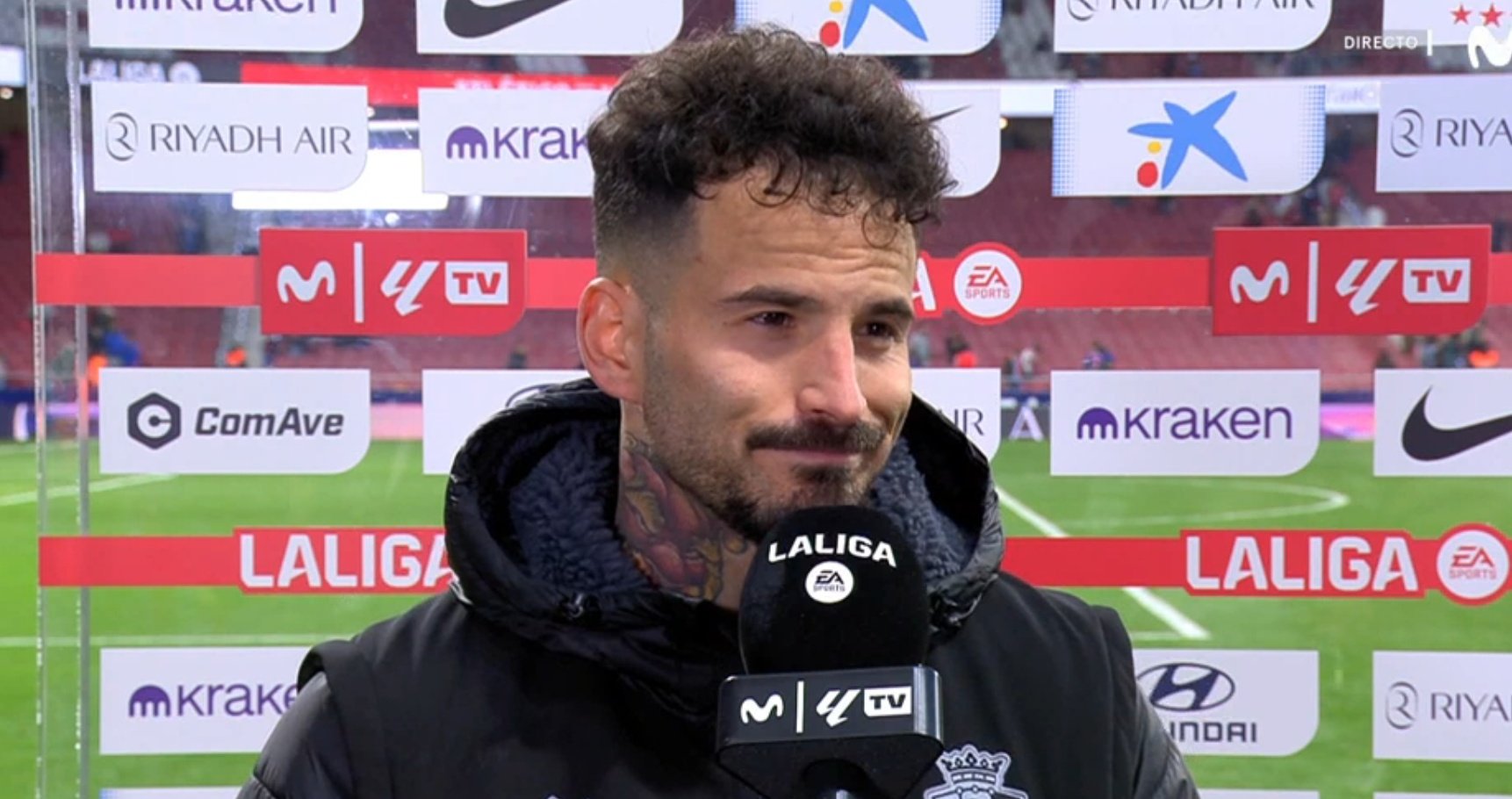 Rubén García, enfadado con la decisión de Díaz de Mera. Captura/MovistarLaLiga